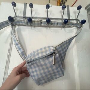 Sandy Liang Blue and White Checkered Mini Bag